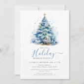 Invitation Soirée Festive Bleue Élégante (Devant)