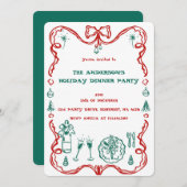 Invitation Soirée Festive Élégante (Devant / Derrière)