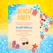 Invitation Soirée | Fête d'anniversaire de plage