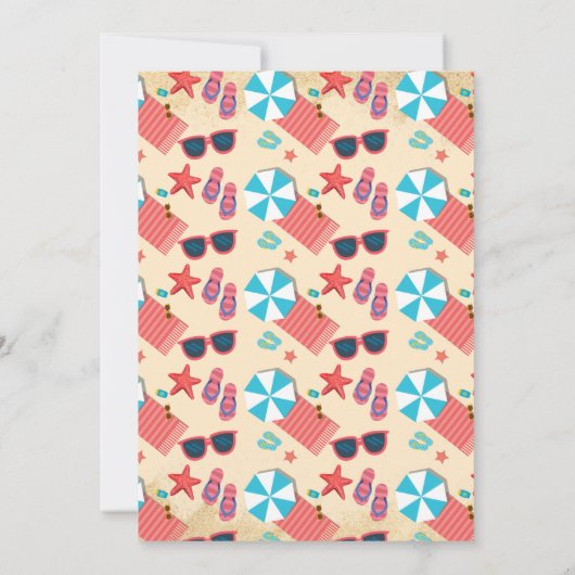 Invitation Soirée | Fête d'anniversaire de plage (Dos)