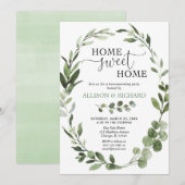 Invitation Soirée feuille verte Eucalyptus (Devant / Derrière)