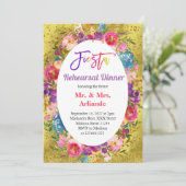 Invitation Soirée Fiesta mexicaine Gold Dinner Gold (Debout devant)