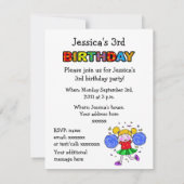 Invitation Soirée fille de 3 ans (Dos)