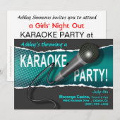 Invitation Soirée Filles au Karaoke Soirée dansante (Devant / Derrière)
