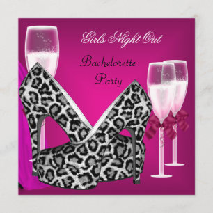 Invitation Soirée Filles Chaussures Roses Talons Hauts Champa