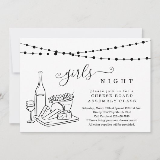 Invitation Soirée Filles Dégustation de Vins et Fête de Planc (Devant)