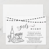 Invitation Soirée Filles Dégustation de Vins et Planche de Fr (Devant / Derrière)