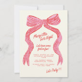 Invitation Soirée Filles Joyeuse | Ruban Rouge et (Devant)