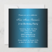 Invitation Soirée Filles pour Anniversaire | Bleu Métallisé (Dos)