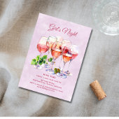 Invitation Soirée Filles Rose Vin 