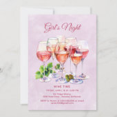 Invitation Soirée Filles Rose Vin  (Devant)