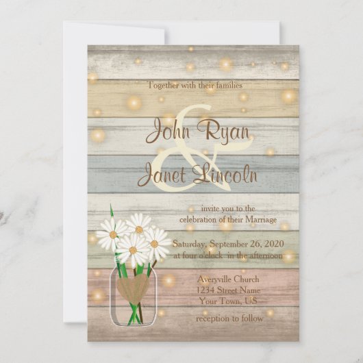 Invitation Soirée Firefly Design Mariage (Devant)