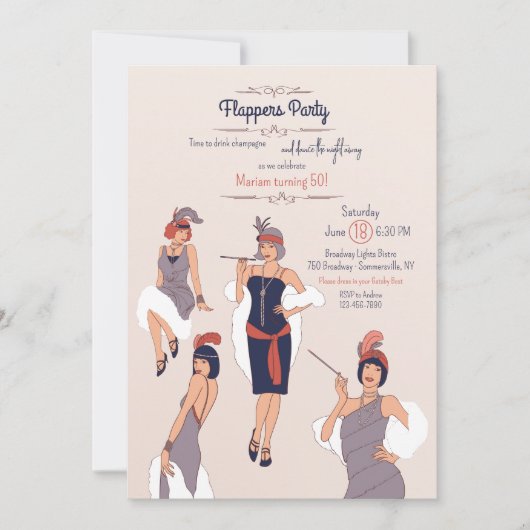 Invitation Soirée Flappers (Devant)