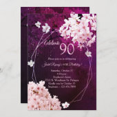 Invitation Soirée Fleur de Cerise 90e Anniversaire (Devant / Derrière)