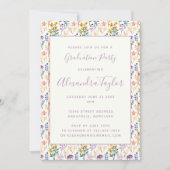 Invitation Soirée Fleur sauvage d'aquarelle stylish (Devant)