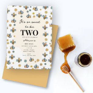 Invitation Soirée Fleur sauvage et Bee Anniversaire de enfant