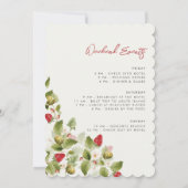 Invitation Soirée Fleur sauvage fraise Bachelorette (Dos)