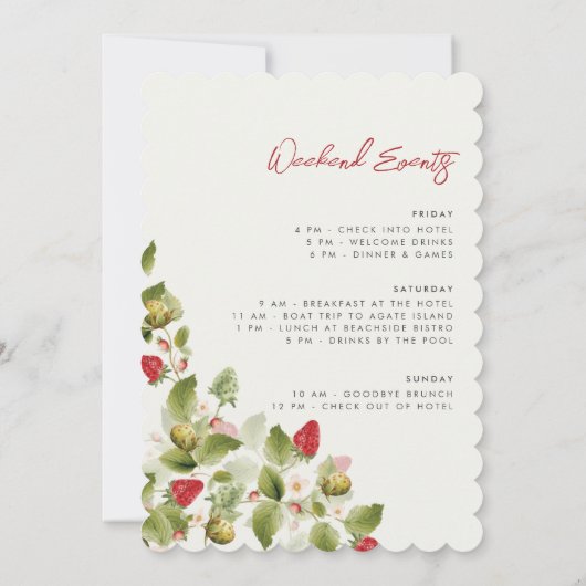 Invitation Soirée Fleur sauvage fraise Bachelorette (Dos)