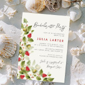 Invitation Soirée Fleur sauvage fraise Bachelorette