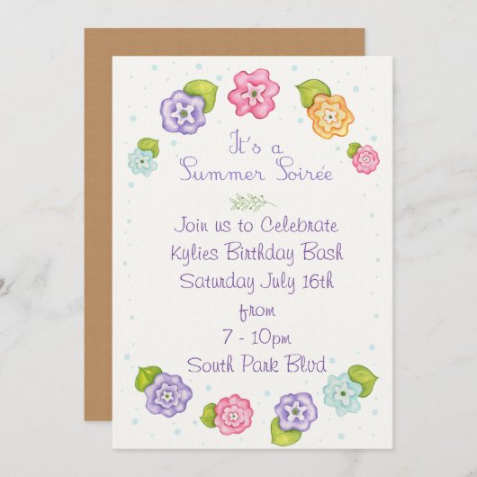 Invitation Soirée Florale (Devant / Derrière)