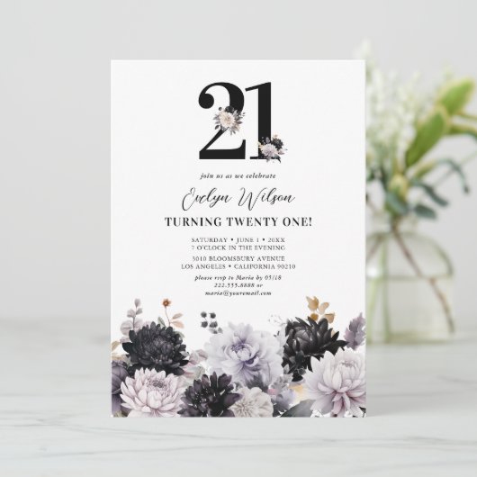 Invitation Soirée florale 21e anniversaire (Debout devant)