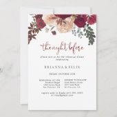 Invitation Soirée Florale Bourgogne Avant Le Dîner De Répétit (Devant)