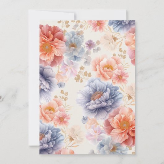 Invitation Soirée florale élégante 60e anniversaire (Dos)