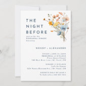 Invitation Soirée Florale Élégante Avant Le Dîner De La Répét (Devant)