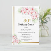 Invitation Soirée Florale rose et or 30e anniversaire (Debout devant)