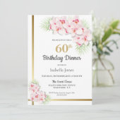 Invitation Soirée Florale rose et or 60e anniversaire (Debout devant)