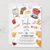 Invitation Soirée Fondue Vin Fromage Dîner Fête Toute Occasio (Devant)