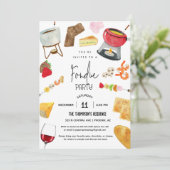 Invitation Soirée Fondue Vin Fromage Dîner Fête Toute Occasio (Debout devant)