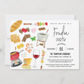 Invitation Soirée Fondue Vin Fromage Dîner Fête Toute Occasio (Devant)