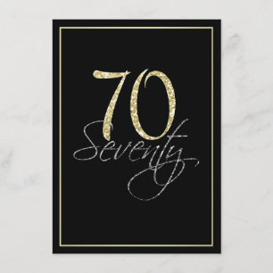 Invitation Soirée Formal Argent Noir et Or 70ème anniversaire