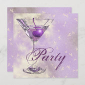 Invitation Soirée formelle élégante rose violet (Devant / Derrière)