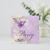 Invitation Soirée formelle élégante rose violet (Debout devant)
