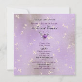 Invitation Soirée formelle élégante rose violet (Dos)