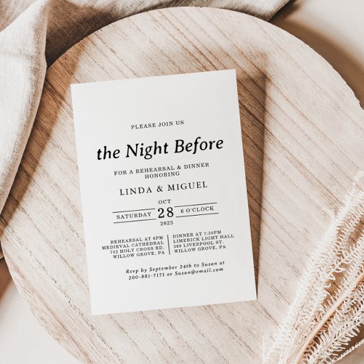 Invitation Soirée Formelle Noire Blanche Avant Le Dîner De Ré