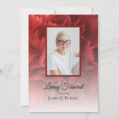 Invitation Soirée funéraire florale de l'oeillet rouge (Devant)
