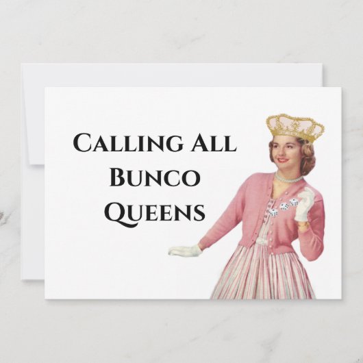 Invitation Soirée Funny Bunco Queen Party (Devant)