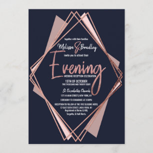 Invitation Soirée géométrique Mauve bleu marine Rose