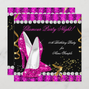 Invitation Soirée Glamor Party Parties scintillant de talons