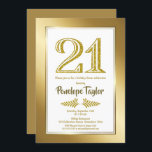 Invitation Soirée Gold 21st Birthday<br><div class="desc">Une parties scintillant moderne et l'or 21ème anniversaire dîner invitation.</div>