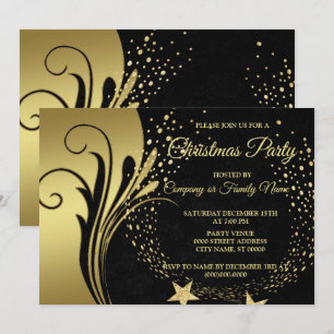 Invitation Soirée Gold Black Holidays