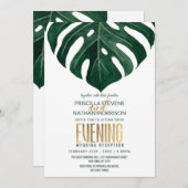 Invitation Soirée Gold de la dentelle en feuilles de fromage (Devant / Derrière)