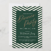 Invitation Soirée Gold et Green Holiday moderne (Devant)