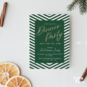Invitation Soirée Gold et Green Holiday moderne