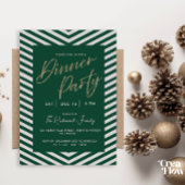 Invitation Soirée Gold et Green Holiday moderne