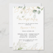 Invitation Soirée Gold Green Foliage Avant Le Dîner De Répéti (Devant)