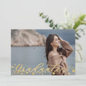 Invitation Soirée Gold Star 4 photos à la mode (Debout devant)